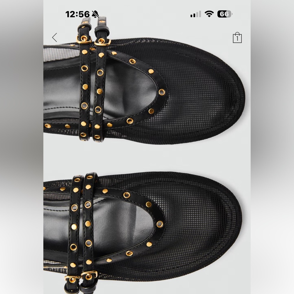 Mesh Ballet Flats With Die-Cut Details - Picture 8 of 10